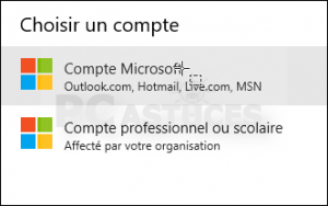 Cliquez sur Compte Microsoft. 